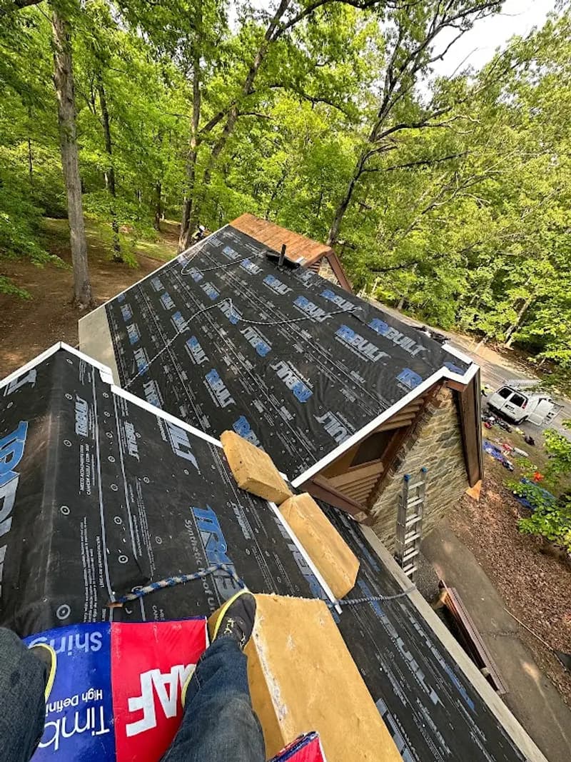 Before and after roofing work in Annandale VA showing quality craftsmanship
